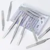 Pinzas para pestañas malla pinzas para injerto de pestañas rizador de pestañas pinzas para pestañas postizas pinza de pluma dorada herramienta de floración de alta precisión