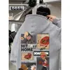 Sudadera Gruesa con Capucha Forrada de Polar para Pareja de Hombres, Estilo Bf Holgado de Moda Versátil Chaqueta Estilo Hong Kong Otoño e Invierno