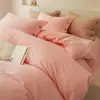 Juego de ropa de cama de cuatro piezas de algodón cepillado, engrosado, Clase A, de alta gama, que incluye una sábana bajera de algodón puro, una funda de edredón y una sábana encimera - un juego de cama lujoso y cómodo para otoño e invierno