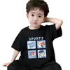 Camiseta Casual y Versátil con Estilo de Manga Corta para Niño Pequeño, Camiseta de Manga Corta para Niño, Ropa de Verano, Top Transpirable Estampado de Algodón Puro