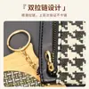 Billetera de Espiga con Doble Cremallera para Mujer, Portatarjetas, Billetera para Monedas, Almacenamiento de Identificación, Mini Bolso de Mano