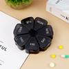 Pastillero semanal portátil de 7 compartimentos, caja de almacenamiento para subenvasado de pastillas con forma de pétalo, caja para subenvasado de medicamentos para el cuidado de la salud