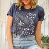 Venta al por mayor de fábrica camiseta top de manga corta de moda europea y americana talla grande para mujer algodón gris top para mujer camiseta para mujer 2023