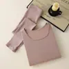 Nuevo Conjunto de Ropa Interior Térmica para Mujer 2026 - Calentamiento de Lana, Corte Ajustado, Moldeador Sin Costuras para Otoño e Invierno