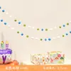 Bandeira de Corda com Bolas de Pelo Coloridas Bandeirola de Feltro Decoração de Festa de Aniversário Infantil Sala de Aula Acampamento Estilo Tenda Pingente