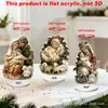 Ángel Sonriente de Navidad Sosteniendo Velas Acrílico 2D Adornos Giratorios 360 Decoraciones de Atmósfera Festiva para Escritorio