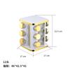 Estante para condimentos de cocina cuadrado con borde dorado, estante para condimentos de acero inoxidable, estante de almacenamiento para tanque de condimentos, estante para condimentos giratorio, venta al por mayor