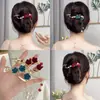 Acessório de Cabeça Hanfu Antigo Elegante Presilha de Cabelo de Uma Palavra Fivela de Cabelo Clipe de Cabelo com Borla Liga de Zinco Clipe Torcido de Flor de Ameixa Chinesa