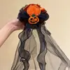 Diadema Corona Negra con Velo Gótico de Halloween para Mujer, Diadema Elegante de Rosa de Alta Gama, Vestido de Fiesta Festivo