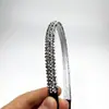 Venta Caliente Diadema de Cristal Lujo Ligero Tres Filas de Cristal Doble Fila de Diamante Diadema Europea y Americana de Pedrería Moda Accesorios para el Cabello de Gama Alta para Mujeres