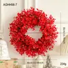 Decoración Navideña de Nuevo Producto Transfronteriza 30cm Corona Colgante de Pared Colgante de Puerta Corona de Vid Vidriera Decoración de Lugar Venta al por Mayor