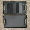 Placa Rectangular para Barbacoa de Exterior Doméstica Teppanyaki Plancha de Hierro Gruesa Doble Cara Parrilla Sartén de Hierro Fundido Bandeja Grande Molde