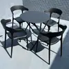 Juego de Plástico para Reuniones de Ocio al Aire Libre con Mesa Redonda Pequeña y Sillas para Balcón, Popular en Cafeterías de Té de Leche de Moda, Mesa de Comedor Simple para Uso al Aire Libre