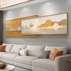 Pintura decorativa moderna de lujo ligero para sala de estar, pintura de paisaje atmosférico de estilo nuevo chino superpuesto, pintura colgante para pared de fondo de sofá Jinshan