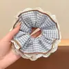 Scrunchie de Tela Estilo Coreano para Mulheres Tamanho Super Grande Sensação de Luxo Elástico de Cabelo Elástico de Cabelo da Moda Retrô para Rabo de Cavalo Flor de Cabelo