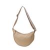 2025 Nova Bolsa de Ombro Estilo Japonês Bolsa Primavera Bolsa Feminina Crossbody Bolsa de Cor Sólida Bolsa de Axila Bolsa Crescente Moda Bolsa de Bolinho