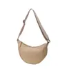 Bolsa de ombro única feminina leve versátil esportiva casual bolsa bolinho estilo artístico grande capacidade cor sólida bolsa de mão simples