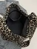 2026 Bolsa de Compras Informal Elegante de Gran Capacidad con Estampado de Leopardo Estilo Perezoso Individual Bolso de Hombro Cruzado de Moda para Mujer