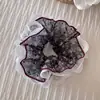 Scrunchie de Renda Floral Ditsy Estilo Coreano para Mulheres Laço de Cabelo Estilo Mori Girl de Alta Qualidade Laço de Rabo de Cavalo Acessórios de Cabelo Ditsy Ring para o Início da Primavera