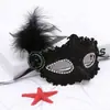Sombrero Lateral de Plumas Patchwork para Niños y Adultos, Máscara de Baile de Máscaras, Sombrero de Corona de Media Cara, Máscara de Ojos, Accesorios para la Cabeza de Fiesta