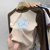 Camiseta de Manga Larga con Bloques de Color para Niñas Otoño Invierno 2026 Nuevo Estilo Niños Capa Interior Cálida Camisa Base Cepillada De Rong