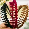 Faixa de Cabelo de Veludo de Inverno Estilo Coreano com Dentes, Faixa de Cabelo Ondulada Elegante Feminina, Série de Cores Quentes, Acessório de Cabelo Personalizado para Prender o Cabelo, Acessório de Cabeça para Lavar o Rosto