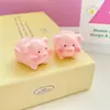 Figurilla de Animal Cerdo de Dibujos Animados Decoración de Resina para Escritorio y Coche Pegamento de Crema Hecho a Mano DIY Regalo Exquisito