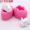 Tridimensional cartoon 3D White Rabbit pig açúcar mousse bolo sorvete panela quente manteiga chocolate silicone molde