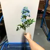 Flores Artificiales Azules de Gama Alta Decoración Suave para Interiores Paisajismo Flores Falsas Boda Hotel Decoración de Ingeniería Fabricante de Flores Artificiales Venta al Por Mayor
