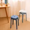 Banqueta Plástica Espessa Doméstica Empilhável Banqueta Eólica Comercial Alta Plástico Simples Pequeno Banco Redondo Cadeira de Jantar Empilhável