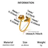 Nuevo anillo abierto de mariposa con goteo de aceite transfronterizo, moderno y versátil anillo de flor de acero inoxidable chapado en oro de 18 quilates para mujer