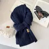 Cachecol de Tricô com Textura de Cable Knit Cor Sólida Inverno 2026 para Mulheres Proteção de Pescoço Quente de Alta Qualidade Gola Decorativa Cachecol Tendência