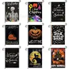 Bandeira Popular de Jardim para Halloween da Amazon Rosto de Fantasma de Abóbora Impresso Material de Linho Bandeira de Decoração para Jardim Externo