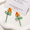 Flores amarillas pequeñas en la historia~Ramo mini de color contrastante Arreglo floral DIY Adorno para arreglo floral Bolsa para planta en maceta pequeña Encanto para bolsa Accesorio para el cabello
