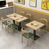 Tienda de fideos para picar, barbacoa, desayuno, juego de mesa y silla para comida rápida, tienda de té de leche y postres, mesa de restaurante, tipo económico comercial