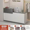 Mostrador de recepción, barra de bar, mostrador de caja, mostrador de tienda pequeño, simple y moderno para supermercados, tiendas de ropa, comercios y restaurantes