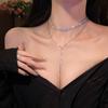 Lujo Ligero Nicho Borla Diamante Brillante Collar Largo Gargantilla para Mujer Cadena para Clavícula de Gama Alta Accesorios Sexy Pura Moda