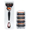 Navaja Manual Calidad Alemana Navaja Clásica con 5 Cuchillas Navaja de Afeitar para Hombre Cabezal de Hoja de Navaja Cinco Capas Universal