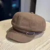 Sombrero Octagonal Retro Japonés Estilo Otoño/Invierno para Mujer Hace que la Cara se Vea Más Pequeña Boina Versátil Moda Viaje Cotidiano Sombrero de Lana de Pintor de Moda