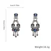 Brincos de Franja de Pérola Cravejados com Diamantes Estilo Étnico Agulha de Prata Brincos Estilo Étnico Retrô Brincos de Moda Feminina Design de Nicho
