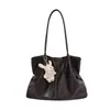 Bolsa Tote Retro Fashion de Grande Capacidade Estilo Coreano, Bolsa de Mão Versátil de Alta Qualidade, Bolsa de Ombro Tendência Casual Elegante para o Dia a Dia