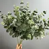Planta artificial de folha de eucalipto impressa em 3D para decoração de casa, arranjos florais de salão de casamento e folhagens artificiais