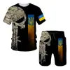 Novo Conjunto Esportivo de Verão Forças Especiais da Ucrânia Conjunto de Camiseta de Manga Curta com Shorts Roupa Esportiva Camuflada