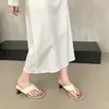 Primer Encuentro: Sandalias de Tanga Retro Francesas de Nicho, Chanclas Tejidas, Sandalias de Cuña de Moda de Verano para Mujer para Exteriores en la Playa