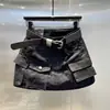 Saia Elegante e Estilosa de Trabalho de Alta Qualidade para Mulheres 2026 Outono Inicial Novo Design de Bolso Casual Midi Emagrecedora
