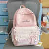 Mochila Estilo Coreano Cor Creme Renda Contrastante Doce Redutora de Idade Mochila Curativa Fresca Festa de Estudante Leve Sensação de Oxigênio Mochila de Viagem