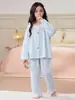 Pijama infantil, colección primavera y otoño, pijama fino de algodón de manga larga con estampado de nubes para niñas, nuevo estilo 2026, ropa de estar popular para niñas