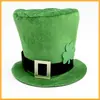 Calle. Sombrero del Día de San Patricio Grande Inferior Pequeño Copete Sombrero Alto Irlandés Lateral Sombrero Verde de Trébol