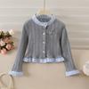 Chaquetas de Niña para Primavera y Otoño 2025 Nuevos Suéteres de Manga Larga Empalmados Estilo Coreano Tops Casuales para Bebés Dropshipping Transfronterizo