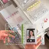 Fichário de argolas duplas A7 com design de estrela cortado a laser, capa macia transparente de PVC, clipe colorido, álbum de fotos de folhas soltas, ideal para guardar fotos de ídolos e colecionáveis